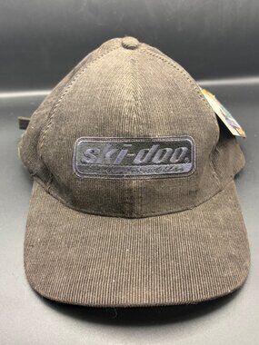 Vintage 1998 Ski-Doo Black Corduroy Adjustable Cap New With Tags